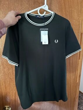 Fred Perry Black Tipped Crew Neck Polo Tee